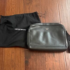 Emporio Armani Dark Gray Men's Messenger Bag